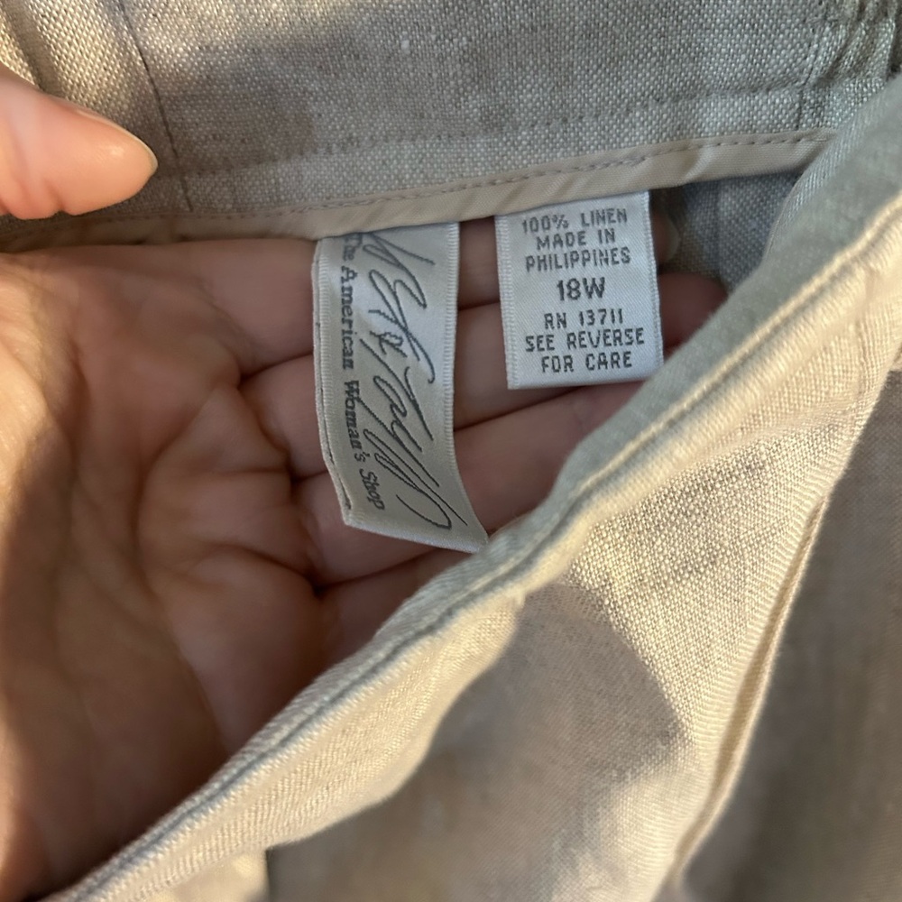 Lord & Taylor Linen Vest and Skirt Set in Light Beige - Picture 3 of 11